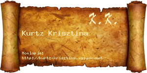 Kurtz Krisztina névjegykártya